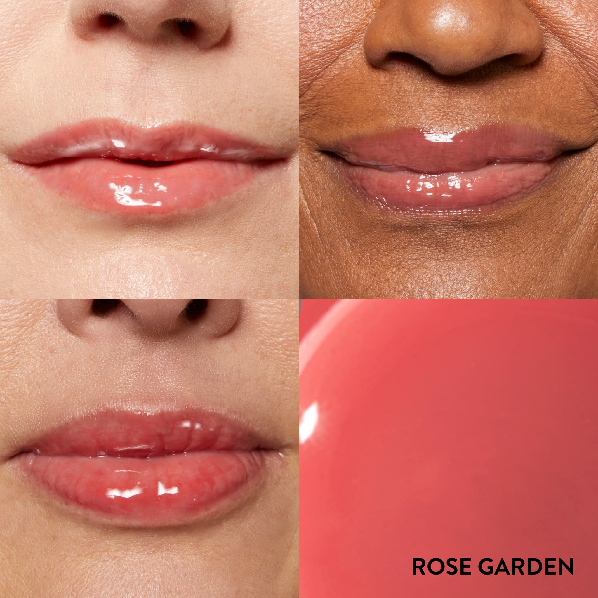 Fine Shine Lip  Oil - 3 model grid - Rose Garden