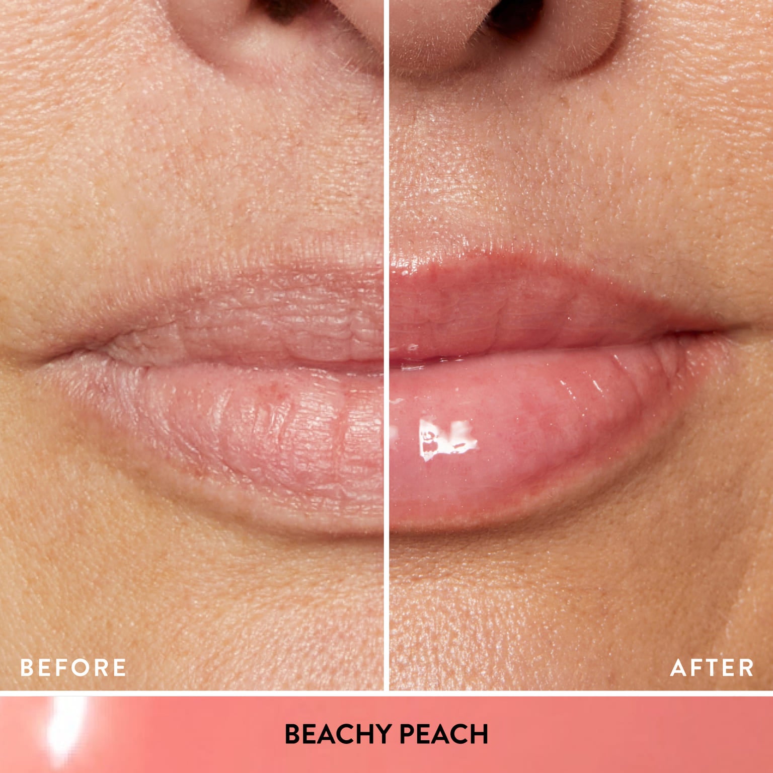 Fine Shine Glossy Lip Oil Model B&A in beachy peach