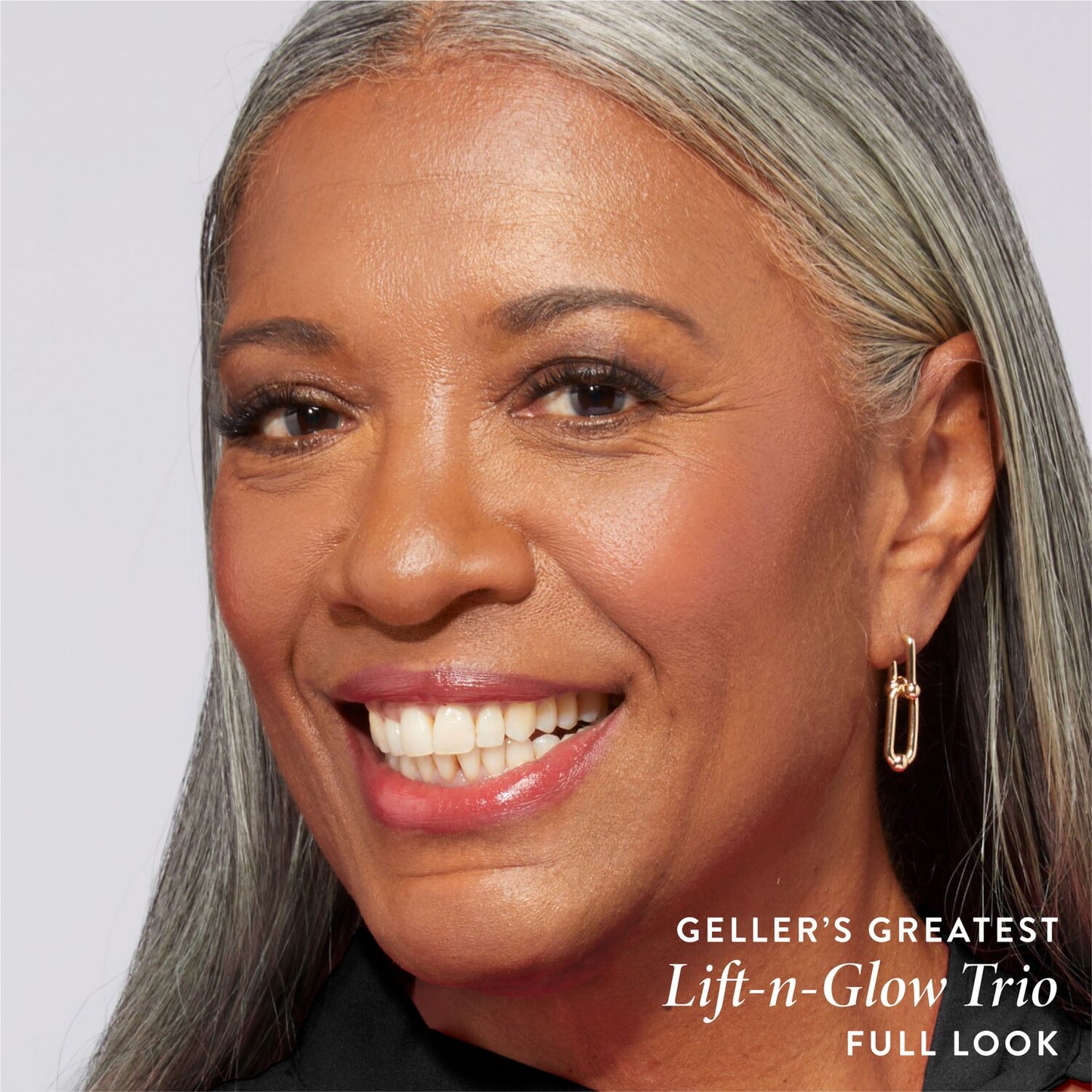 Geller's Greatest Lift-n-Glow Baked Face Trio lifestyle image full look 
