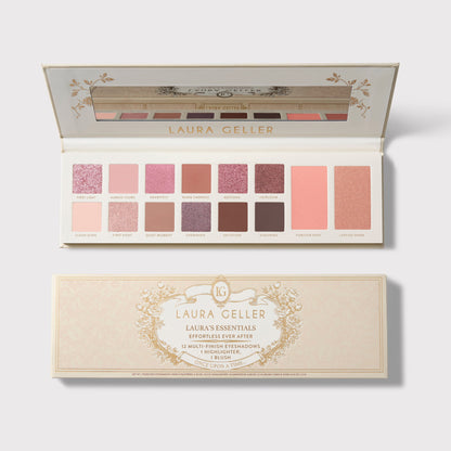 Laura's Essentials Effortless Ever After 12 Multi-Finish Eyeshadows, 1 Highlighter, 1 Blush soldier