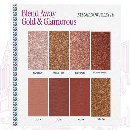Blend Away Gold & Glamorous 8 Multi-Finish Eyeshadow Palette texture