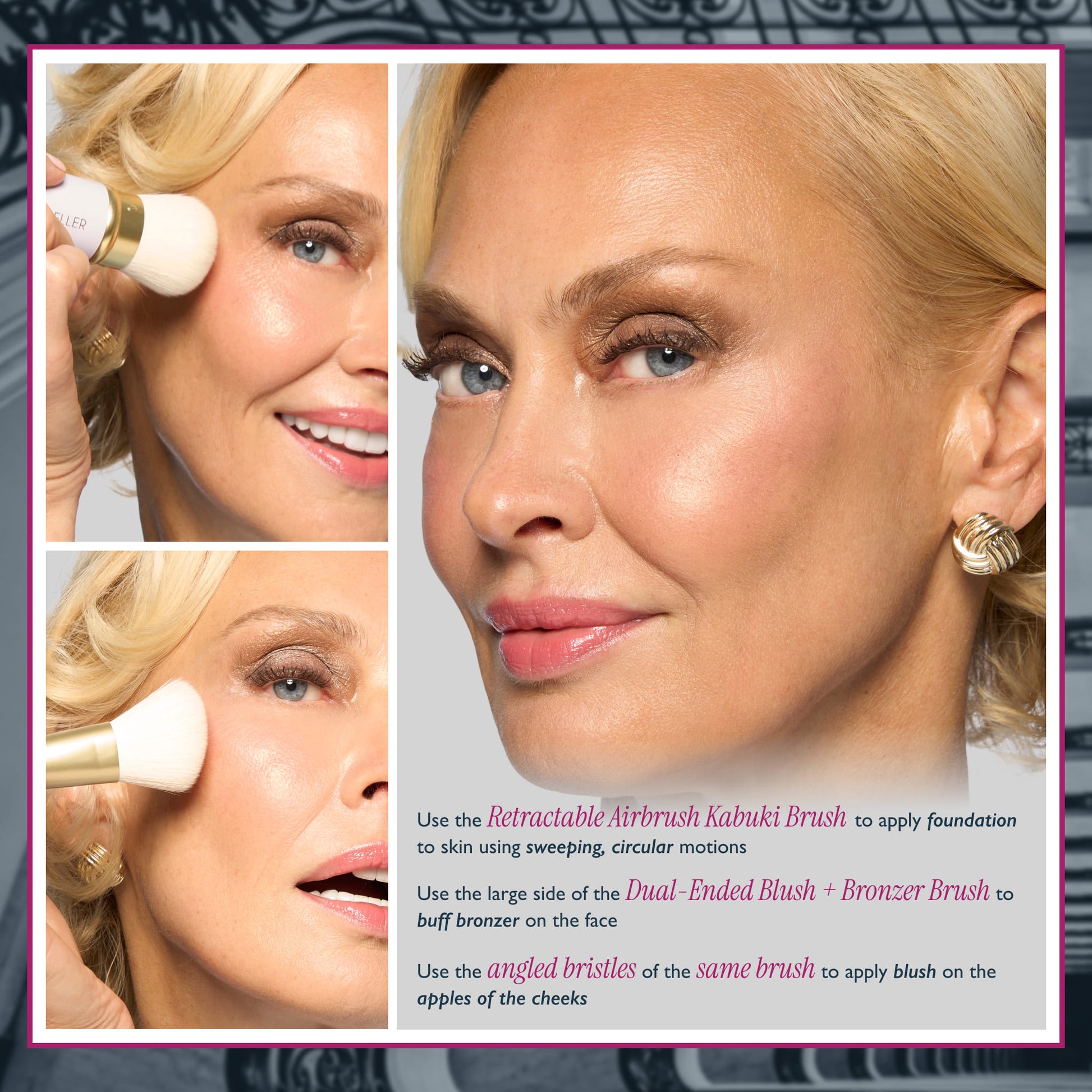 Face It All 2PC Face Brush Set how to use
