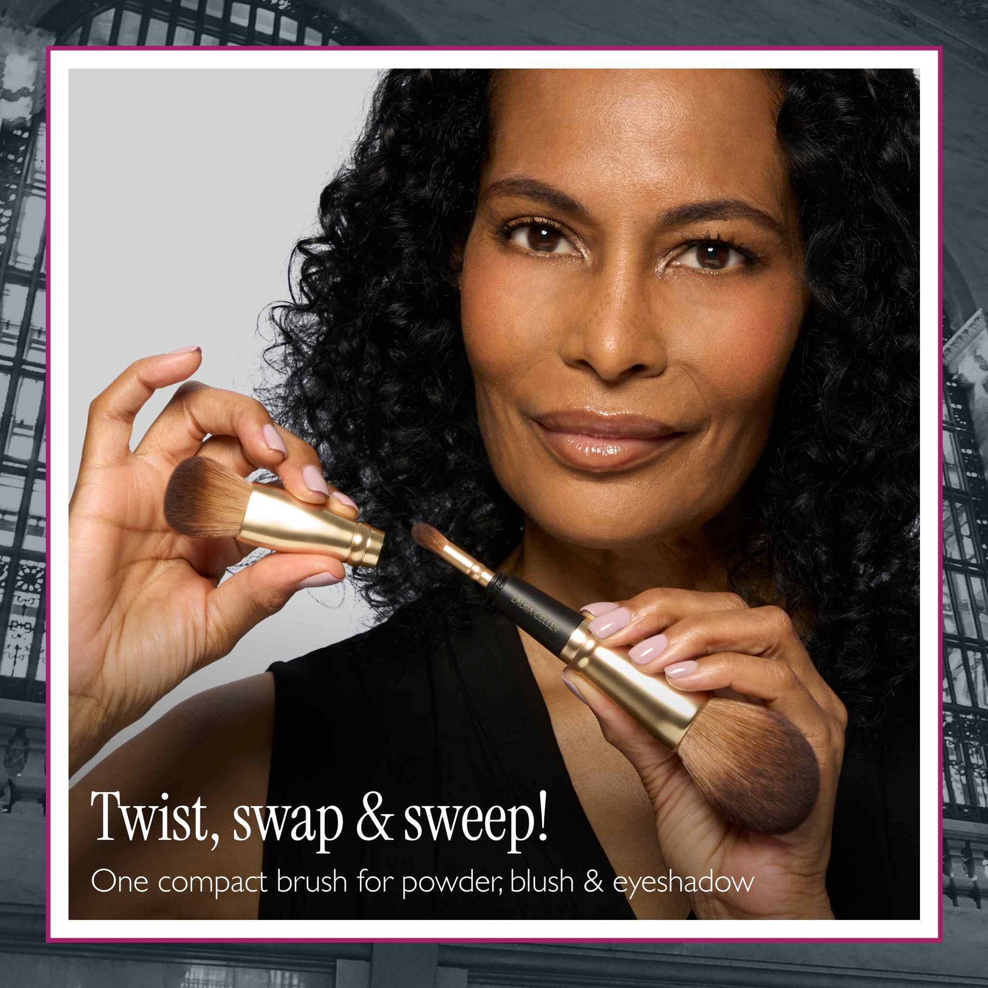 Geller To-Go 4-in-1 Travel Makeup Brush twist swap sweep
