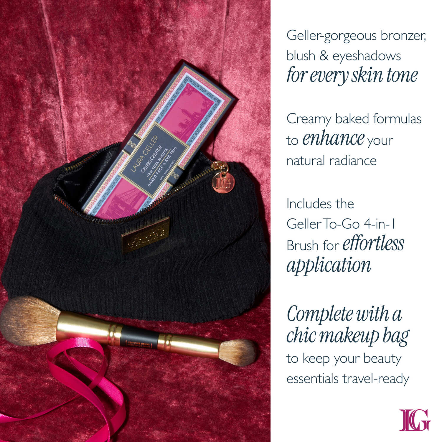 Laura Geller Beauty Geller On The Go Travel Makeup Kit | Geller's Greatest Lift-N-Glow Baked Face Trio