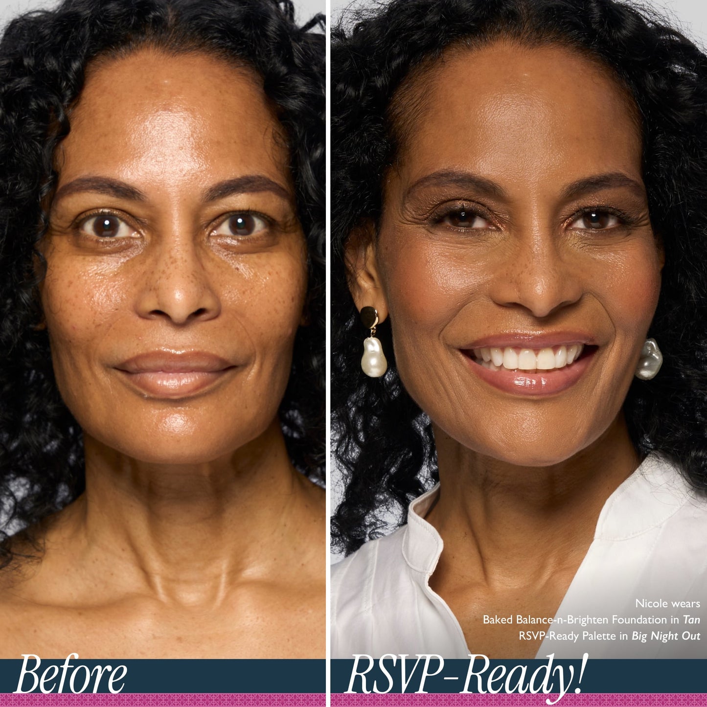 RSVP Ready Big Night Out Full Face Palette model B&A in tan