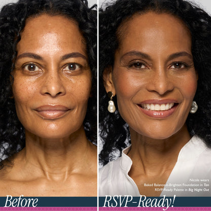 RSVP Ready Big Night Out Full Face Palette model B&A in tan