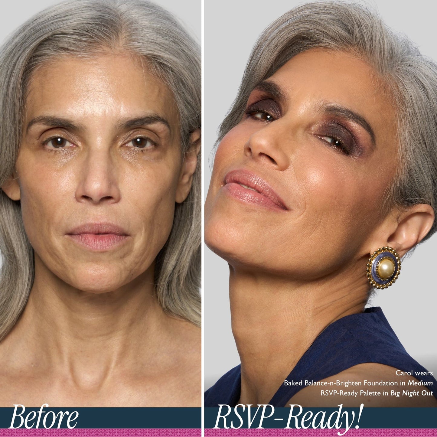 RSVP Ready Big Night Out Full Face Palette Model B&A in medium