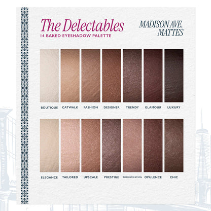 The Delectables Baked Eyeshadows Madison Ave. Mattes - textures