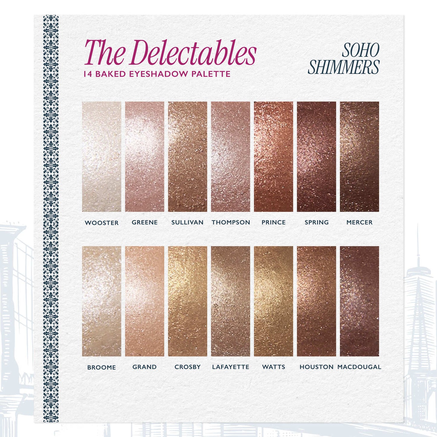 The Delectables Baked Eyeshadows Soho Shimmers - textures