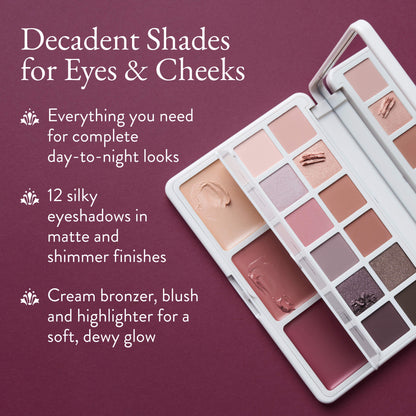 The Confectionary Face + Eye Palette decadent shades for eyes and cheeks