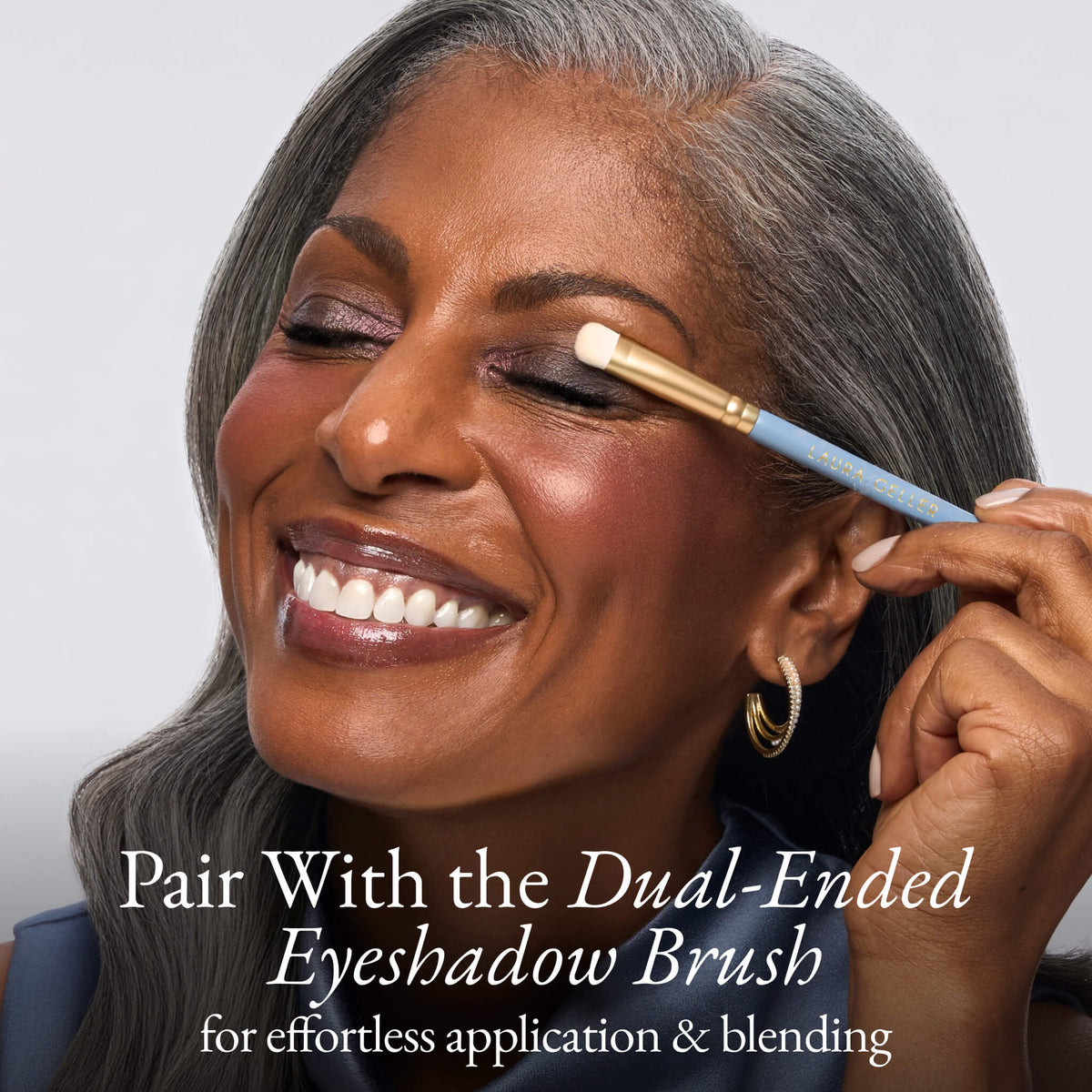 The Confectionary Face + Eye Palette pairs with dual-ended eyeshadow brush 