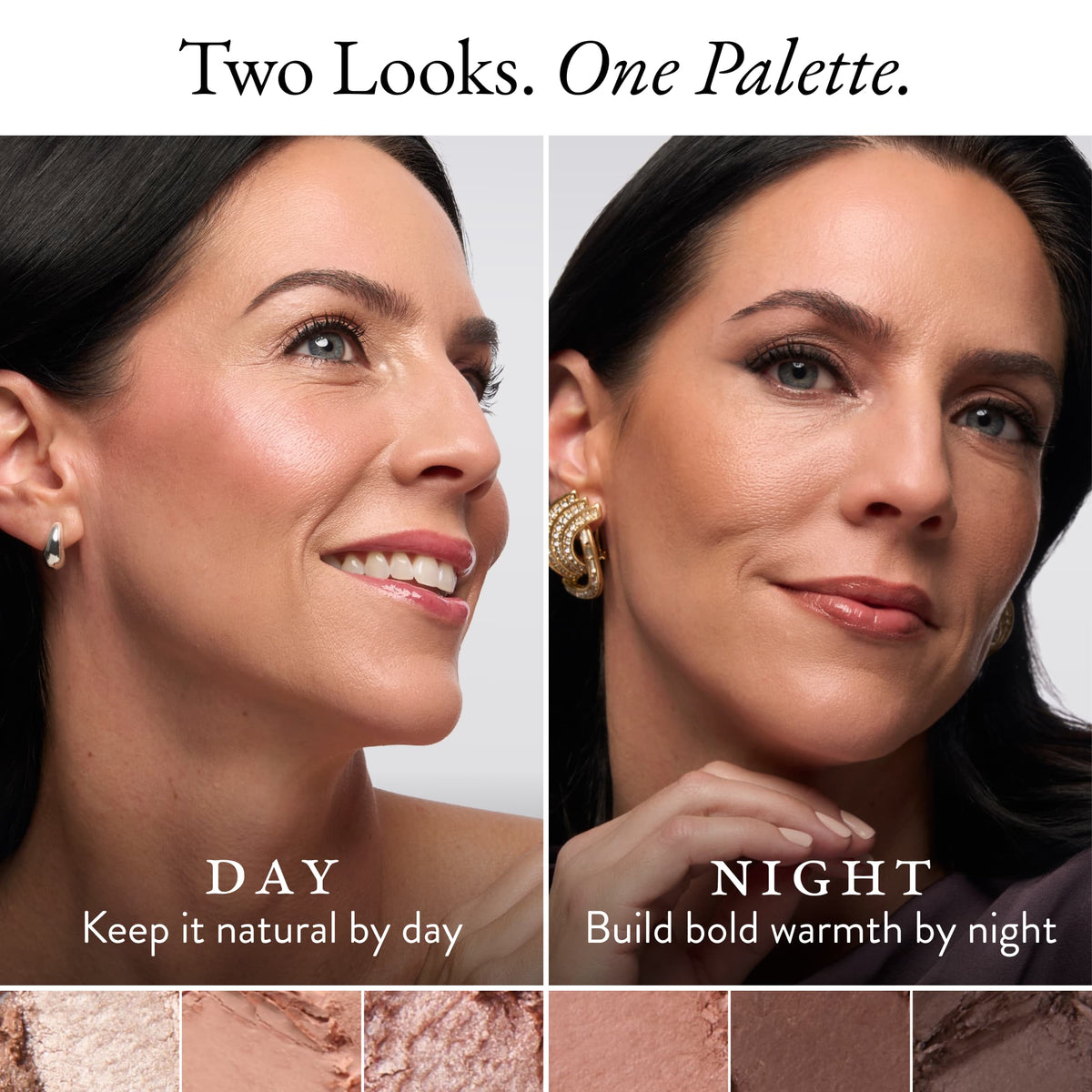 The Delectables 14-Well Baked Eyeshadow Palette - Hearthside Hues two looks one palette