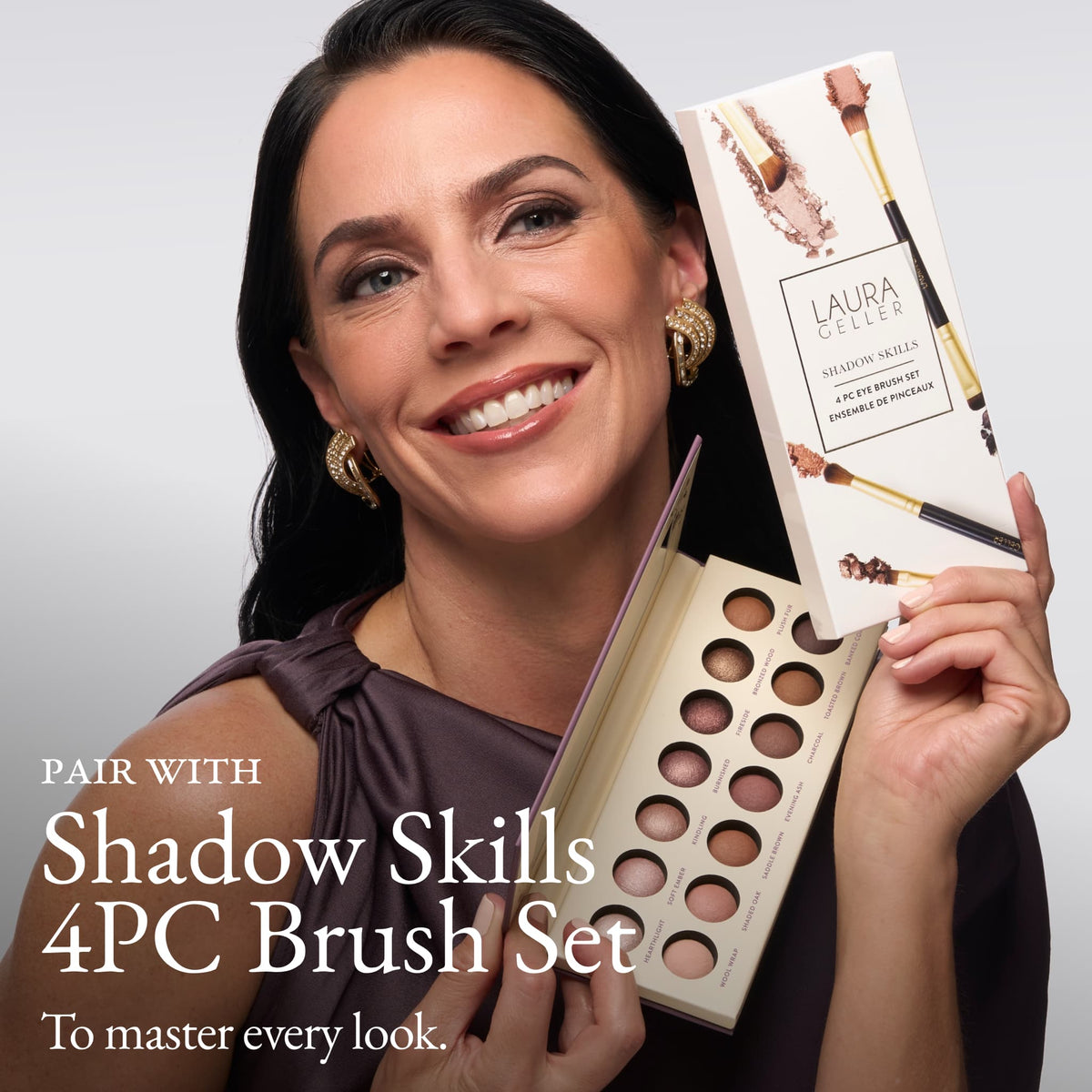 The Delectables 14-Well Baked Eyeshadow Palette - Hearthside Hues pair with shadow skills brush set 