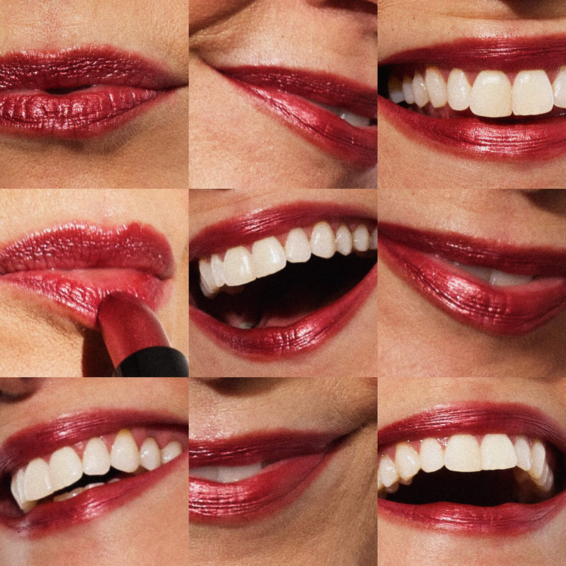 modern classic metallic lipstick trio model shade grid 