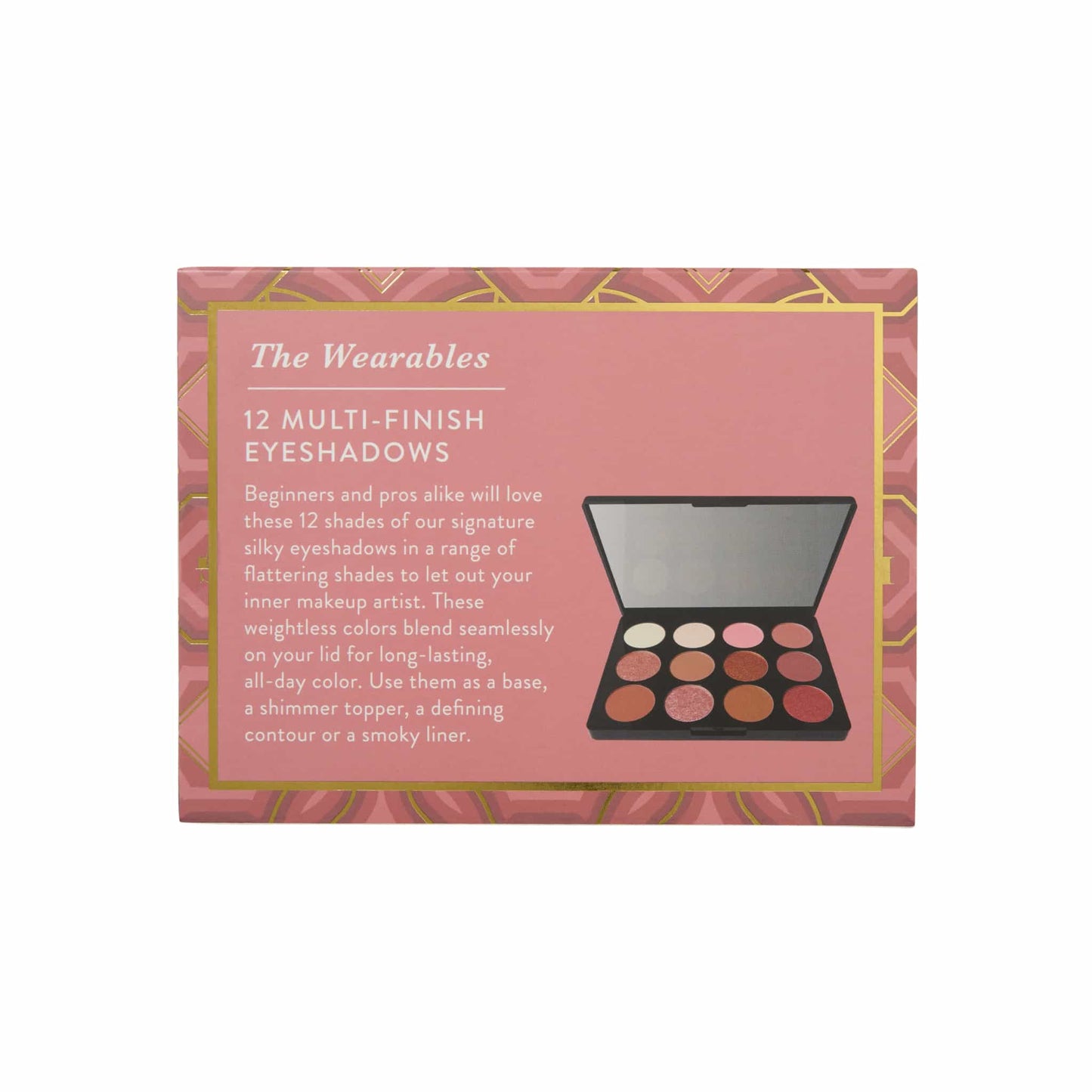 The Wearables Multi-Finish Eyeshadow Palette: Pinking Of You back of packaging