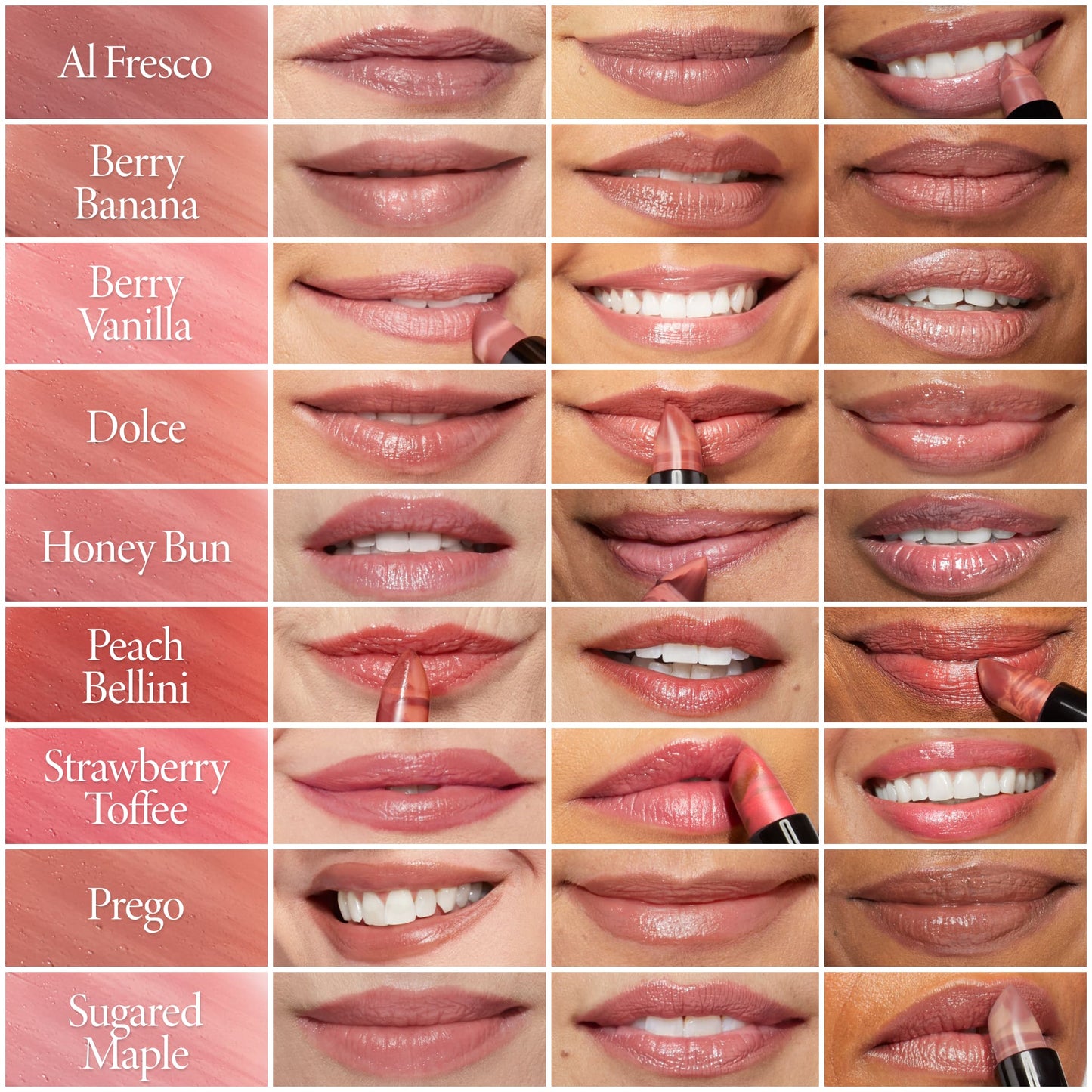Italian Marble Lipstick full shade lip grid