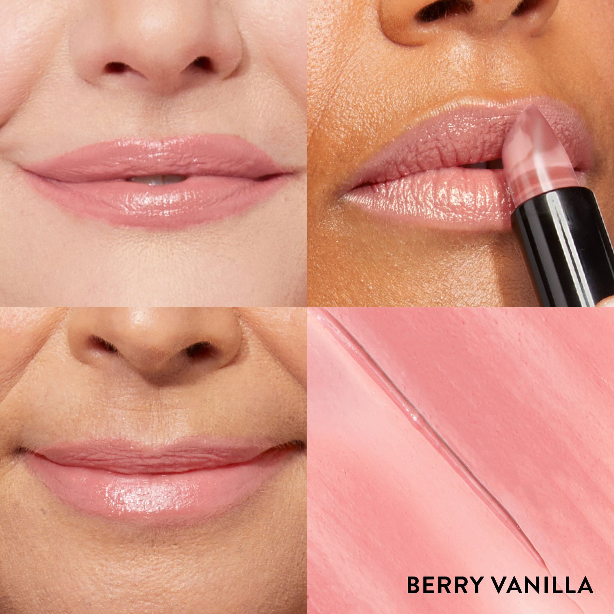 Italian Marble Lipstick On Model Shade Grid in Berry Vanilla