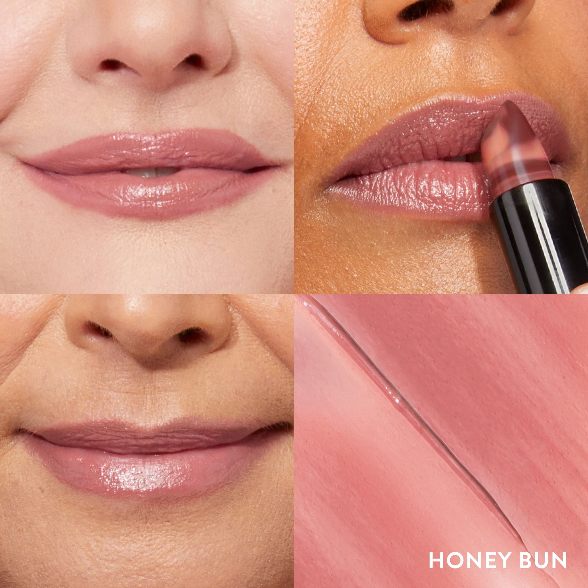 Italian Marble Lipstick On Model Shade Grid in Honey Bun