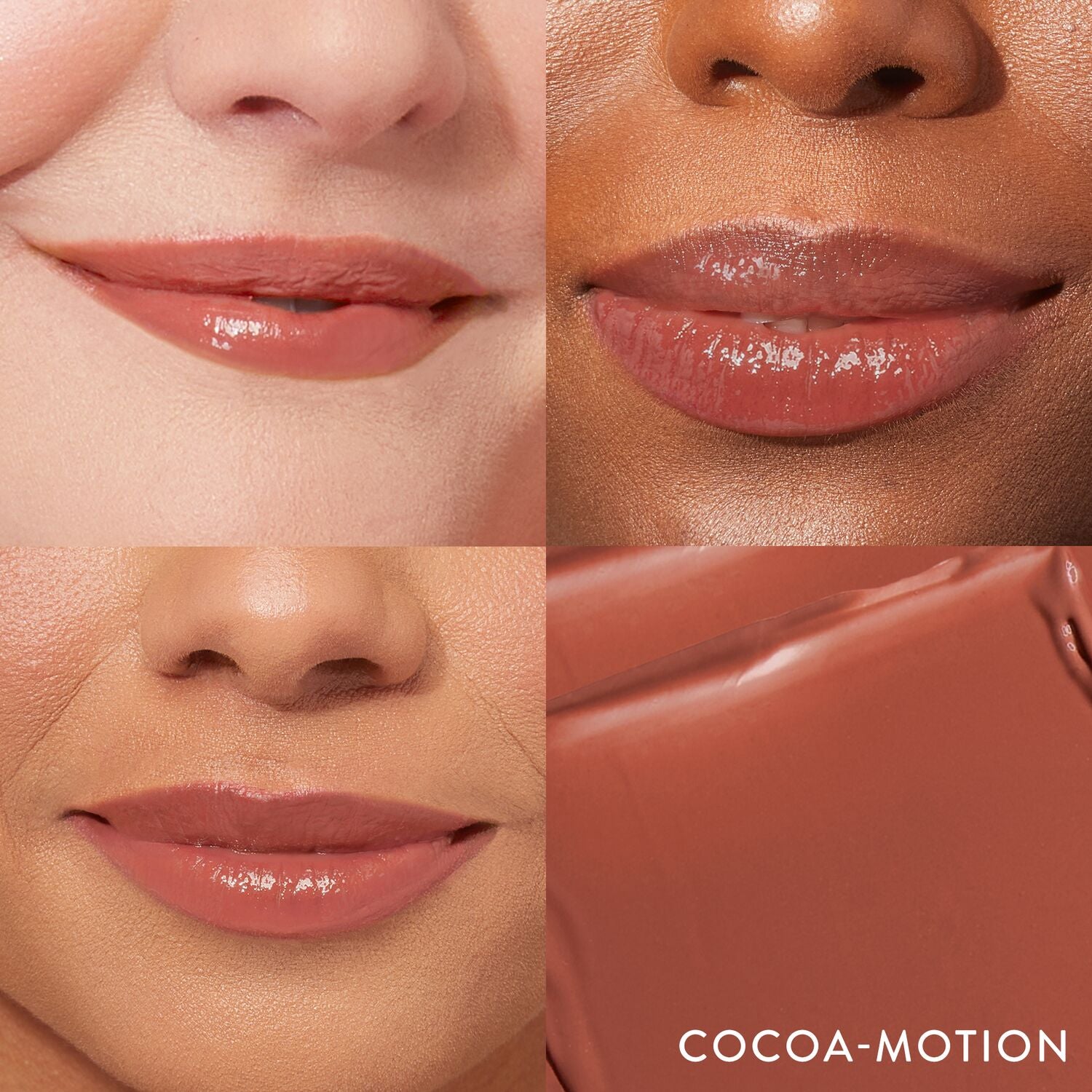 Jelly Balm Hydrating Lip Color Model Grid in cocoa motion