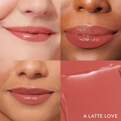 Jelly Balm Lip Color Model Grid in a latte love