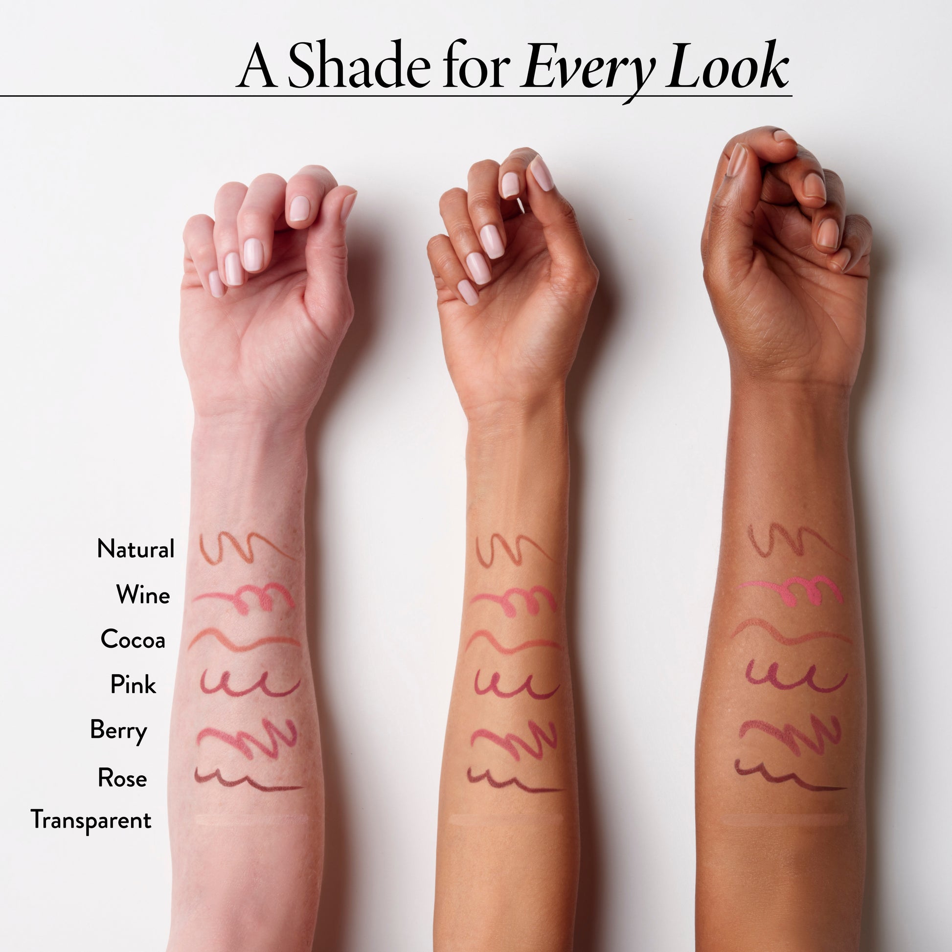Line Smoother Featherproof Lip Liner arm swatches