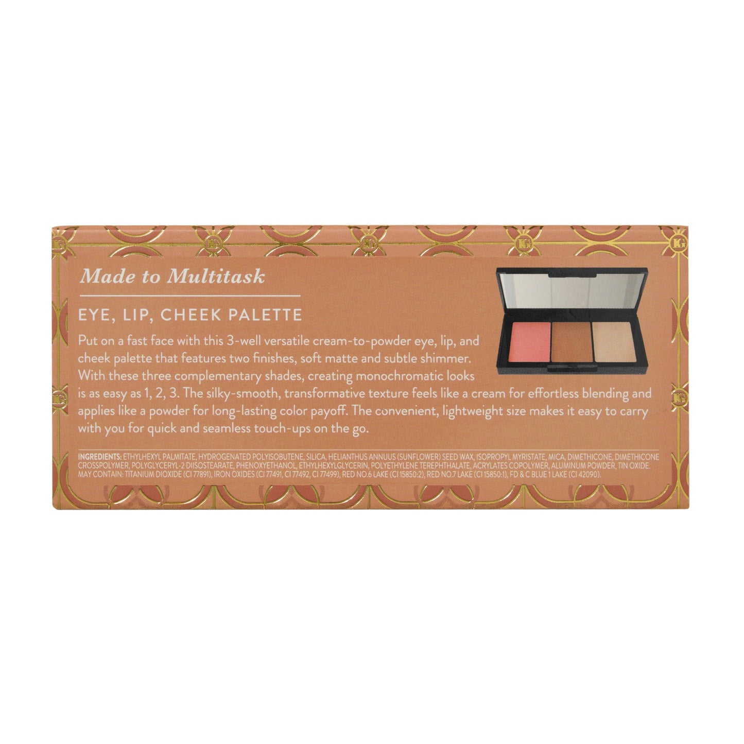 Eye, Lip, Cheek Palette:  Natural Born Beauty - packaging back