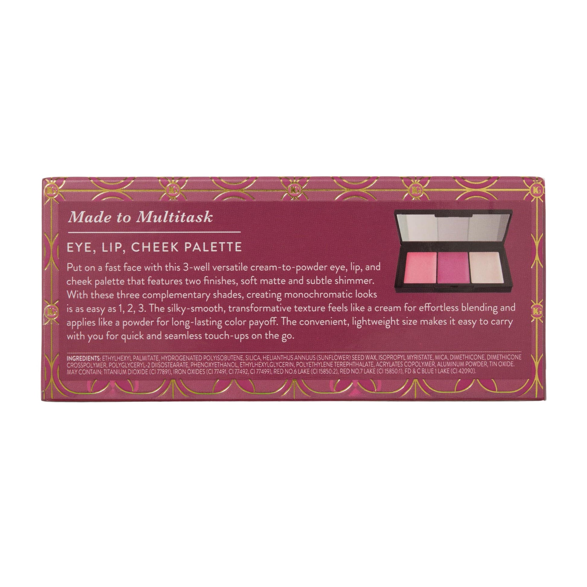 Eye, Lip, Cheek Palette: You Look Mauvelous - packaging back