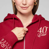 The 40+ Club Zip-Up Sweatshirt model zip up
