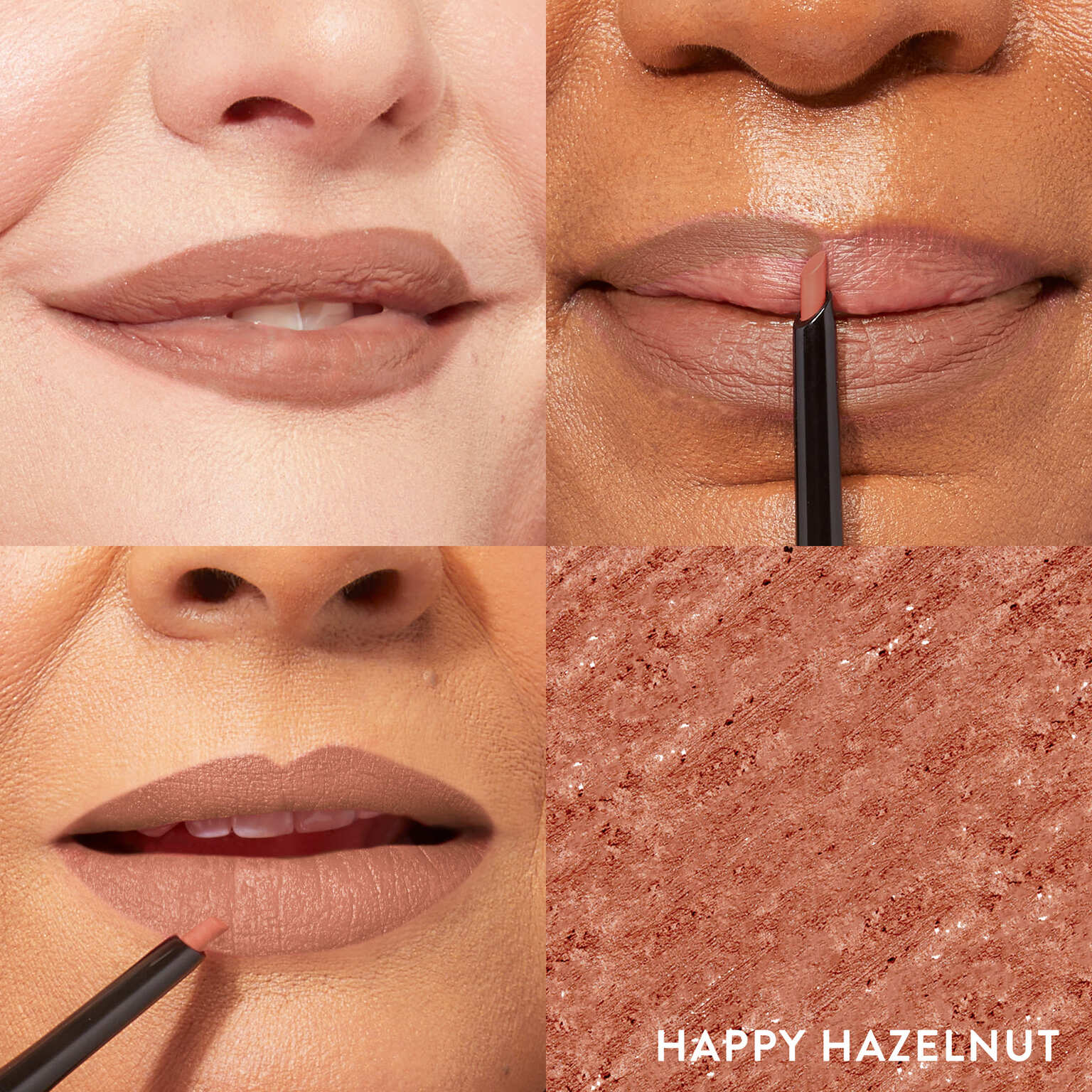 Modern Classic Waterproof Lip Liner Model Grid in happy hazelnut