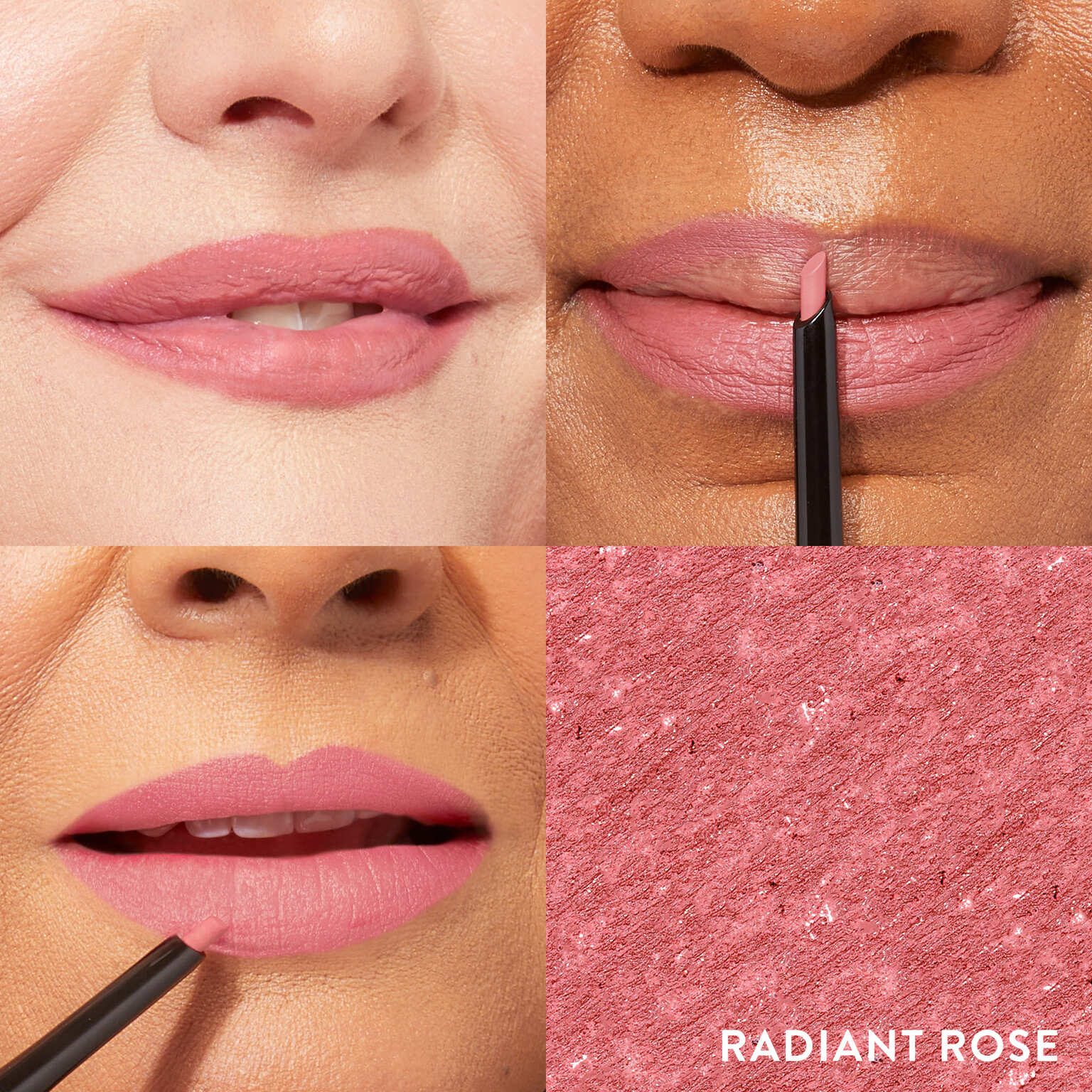 Modern Classic Waterproof Lip Liner Model Grid in radiant rose