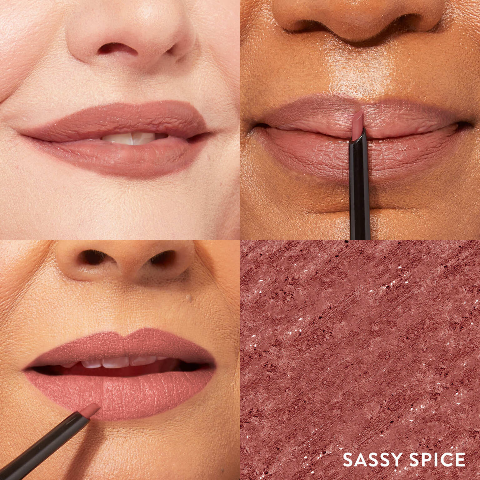 Modern Classic Waterproof Lip Liner Model Grid in sassy spice
