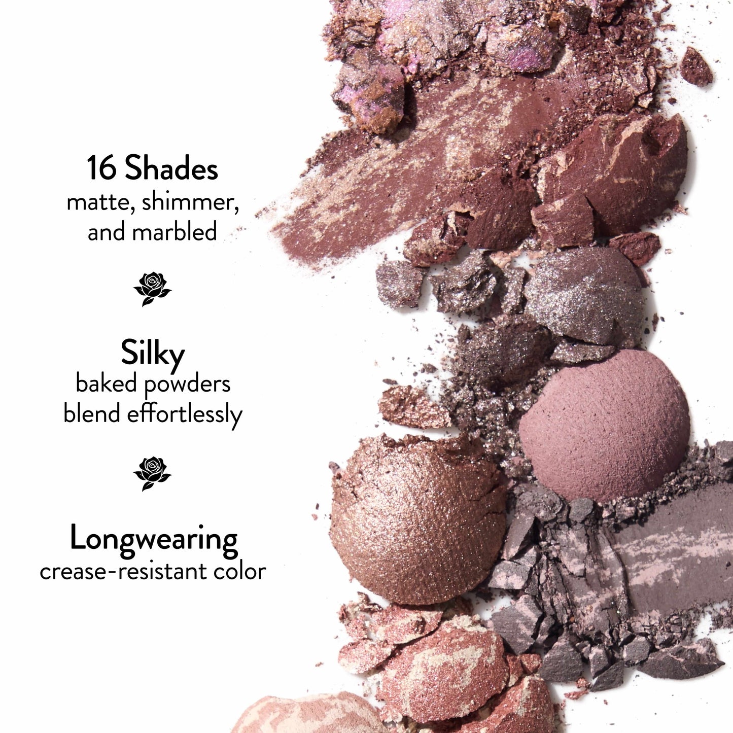 Marble-ous Eyes 16 Multi-Finish & Marbled Eyeshadows product benefit