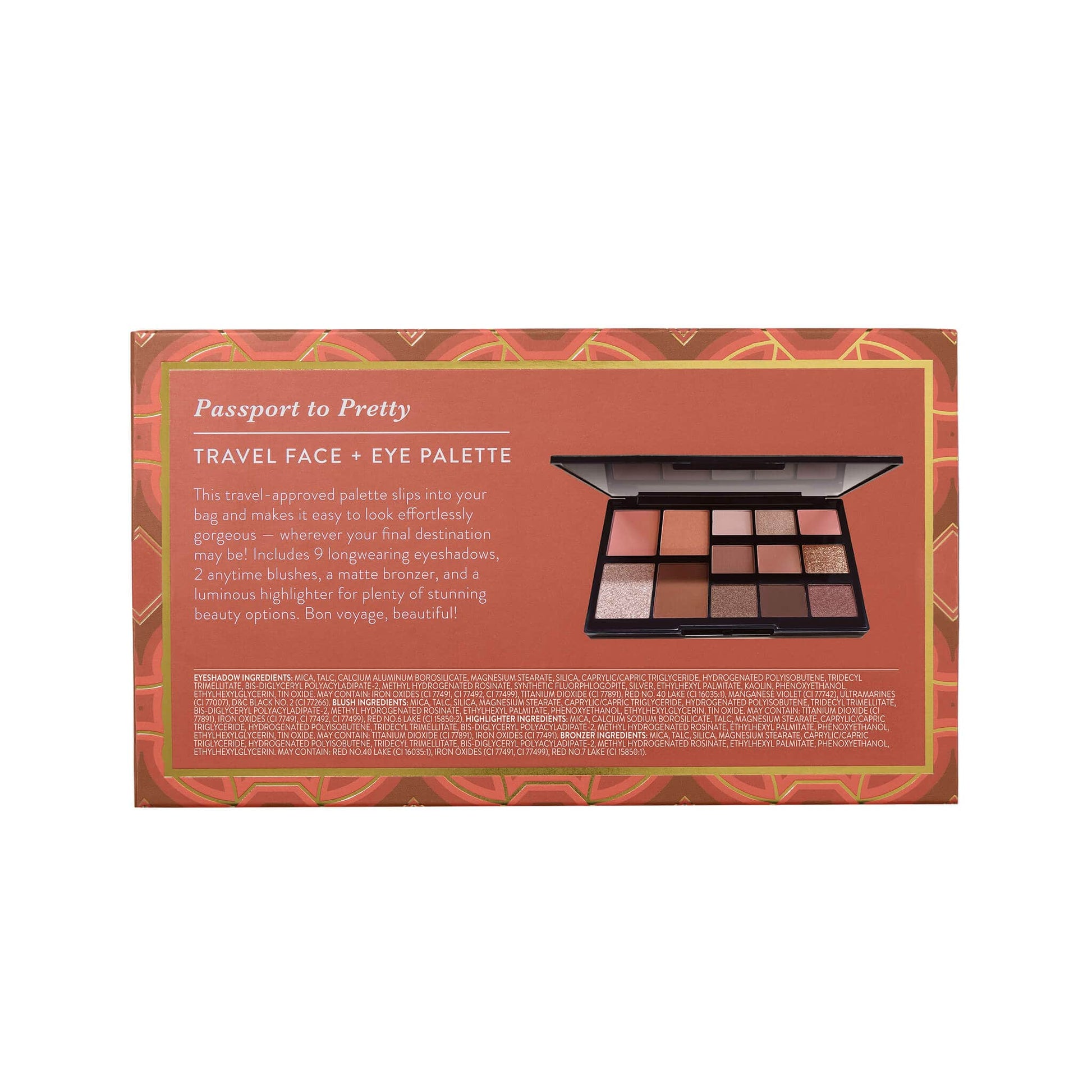 Passport to Pretty Travel Face + Eye Palette, The Wanderlust Collection packaging