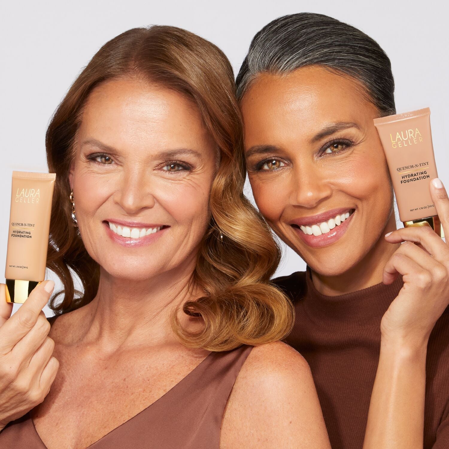 Quench-n-Tint Lightweight Tinted Moisturizer and Sponge lifestyle model image of 2 models 