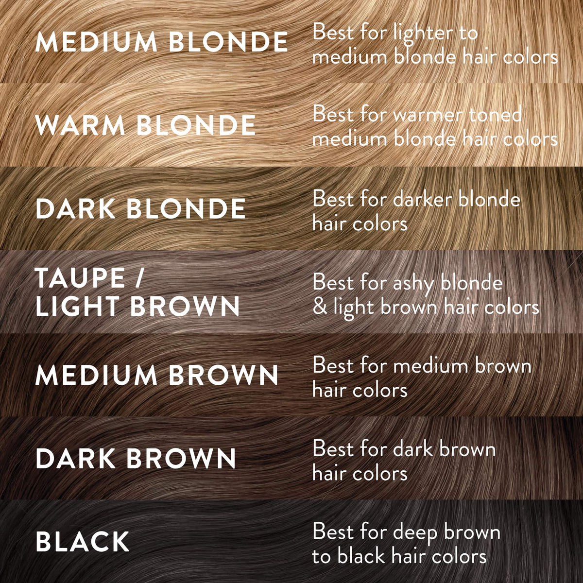 Root Touch Up shade chart