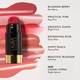 Serum Blush Cheek Tint Shade descriptions with textures