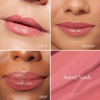 Shine-n-Shield Lip Balm SPF 15 Model Grid in Sunset Sands