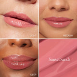 Shine-n-Shield Lip Balm SPF 15 Model Grid in Sunset Sands
