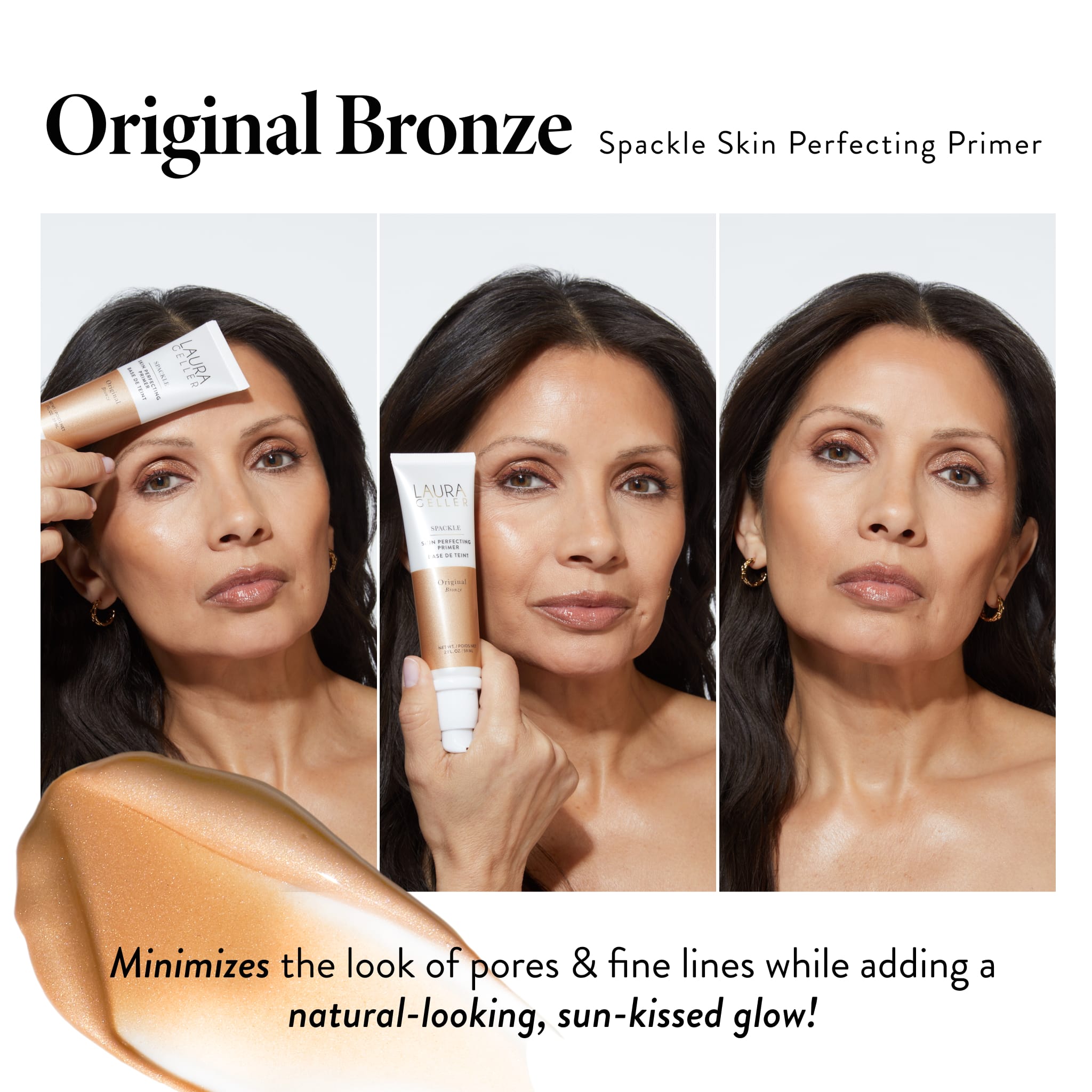 Spackle Skin Perfecting Primer: Original Bronze product benefits on model