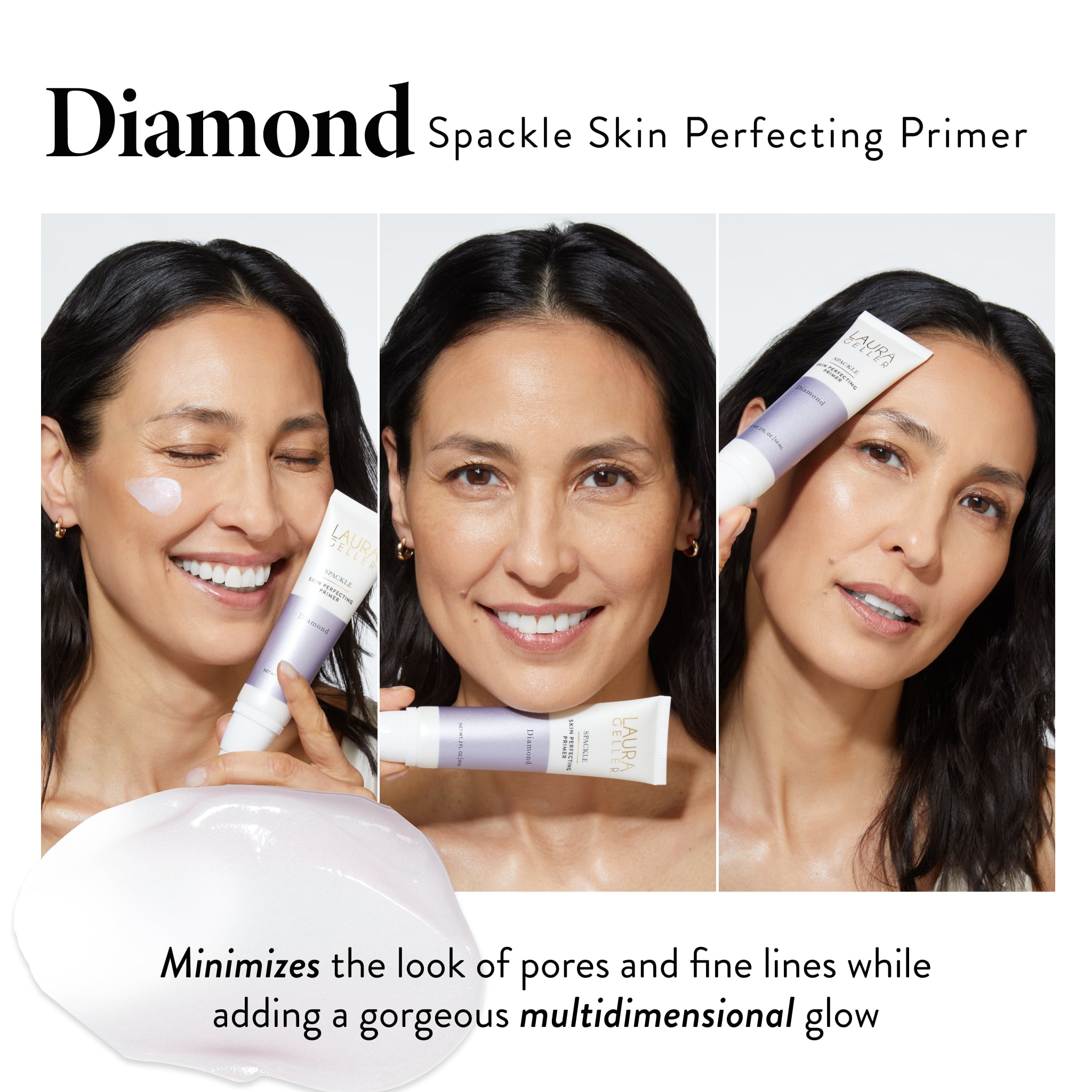Spackle Skin Perfecting Primer: Diamond product benefits on model