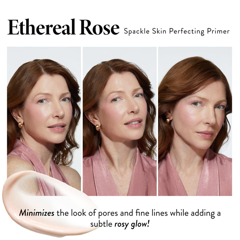 Spackle Skin Perfecting Primer: Ethereal Rose product benefits on model