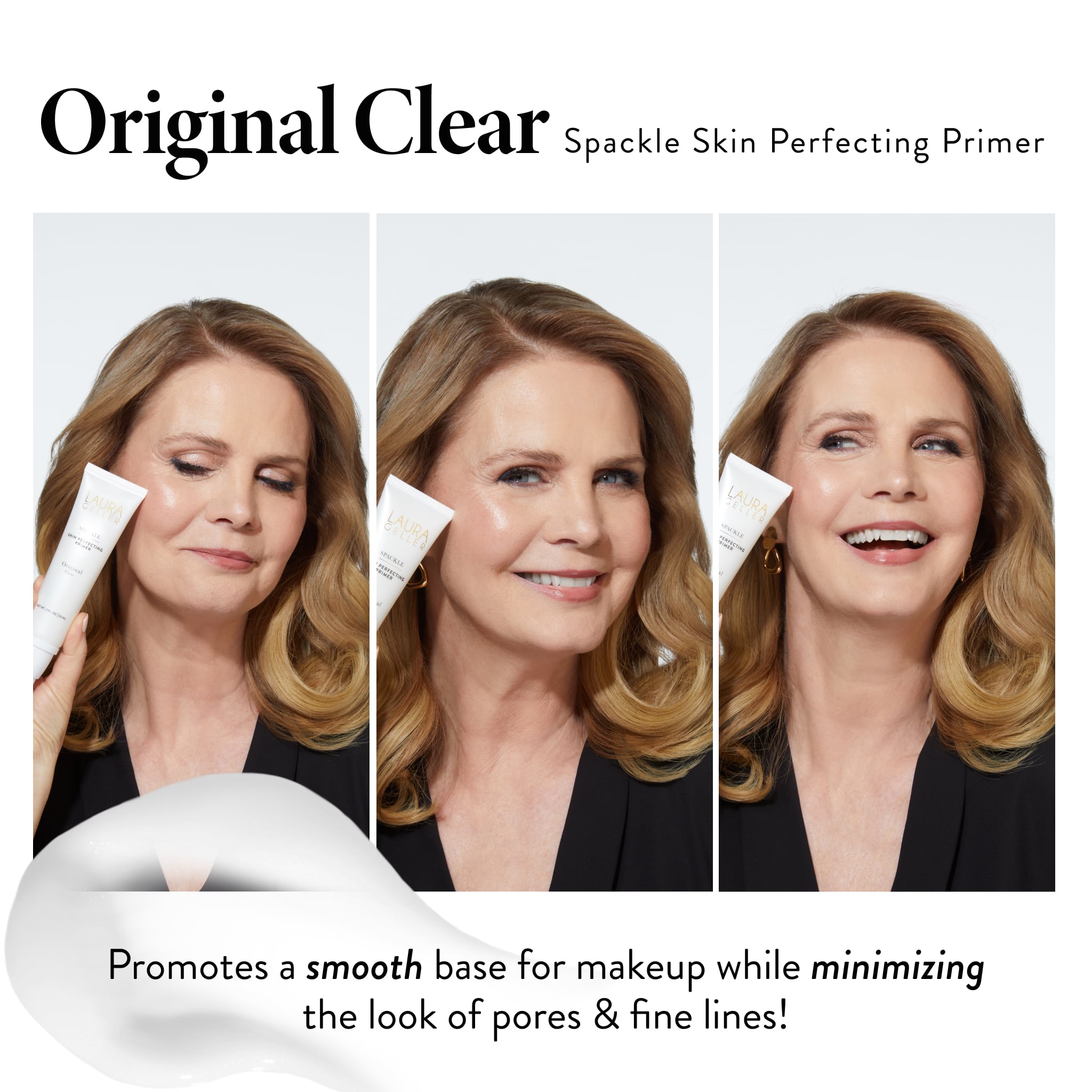 Spackle Skin Perfecting Primer: Original Clear product benefits on model 