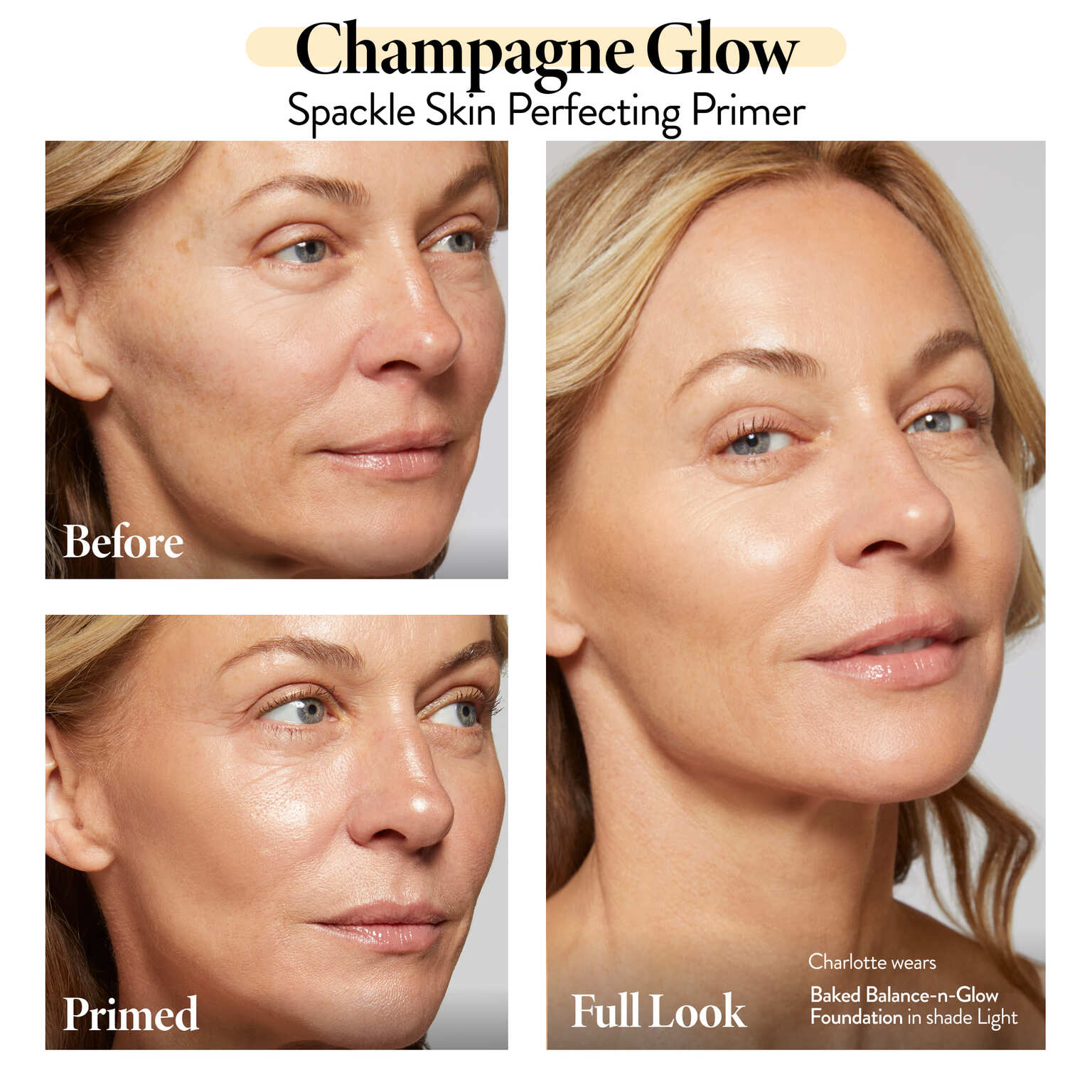 Spackle Skin Perfecting Primer: Champagne Glow Model B&A