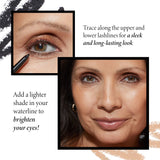 INKcredible Waterproof Gel Eyeliner Pencil product benefits - add a lighter shade in your waterline to brighten your eyes