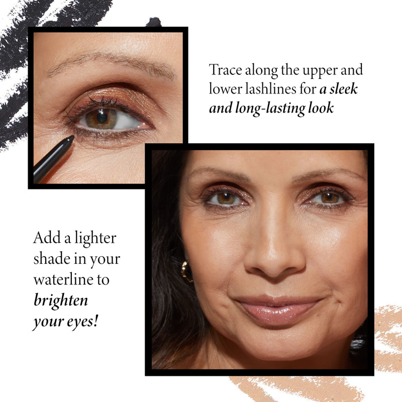 INKcredible Waterproof Gel Eyeliner Pencil product benefits - add a lighter shade in your waterline to brighten your eyes