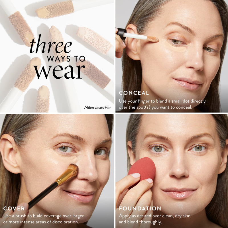 The Ideal Fix Concealer 3 ways to wear - conceal, cover, foundation