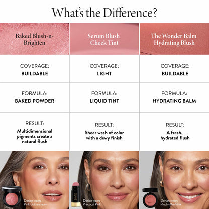 The Wonder Balm Cream blush  comparison chart