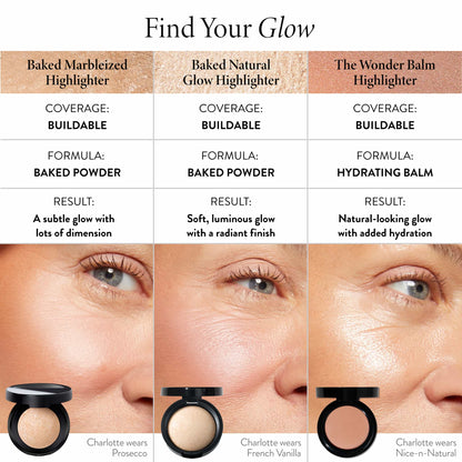 The Wonder Balm Cream Highlighter comparison chart