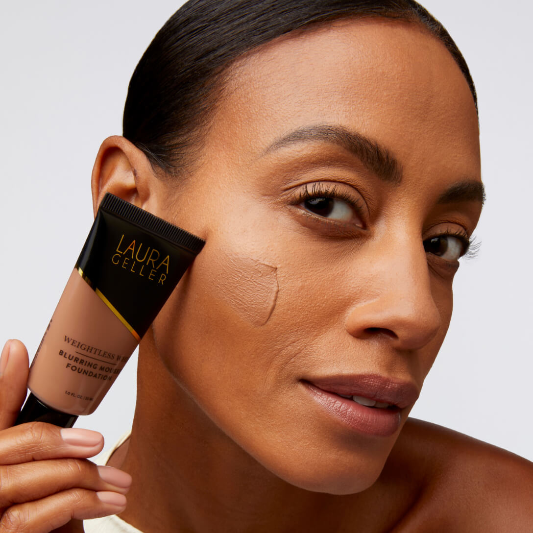 Model with Weightless Whip Blurring Mousse Foundation on her skin 