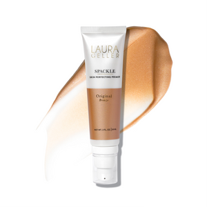 A bottle of Spackle Skin Perfecting Primer in Original Bronze